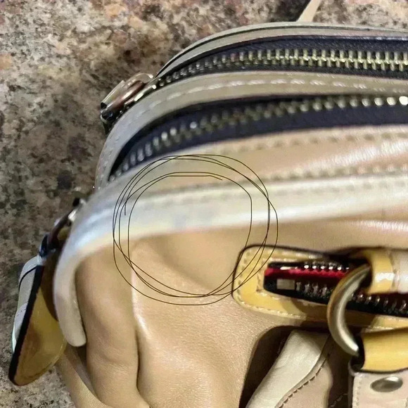 Coach Leather Bonnie Satchel Shoulder Bag  Camel Red Satin Interior 13382 - Picture 13 of 16